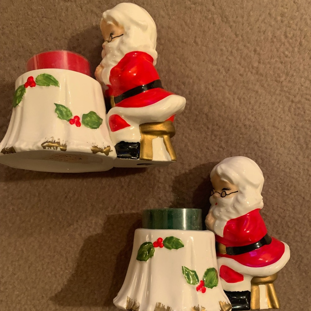 Vintage Josef Originals Santa Claus votive candle holders with price stickers - Picture 1 of 9